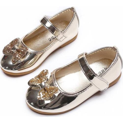 2020New Fall Childrens shoes Girls Sandals Sequins Bow Princess Shoes Girls Casual Shoes Dance Shoes