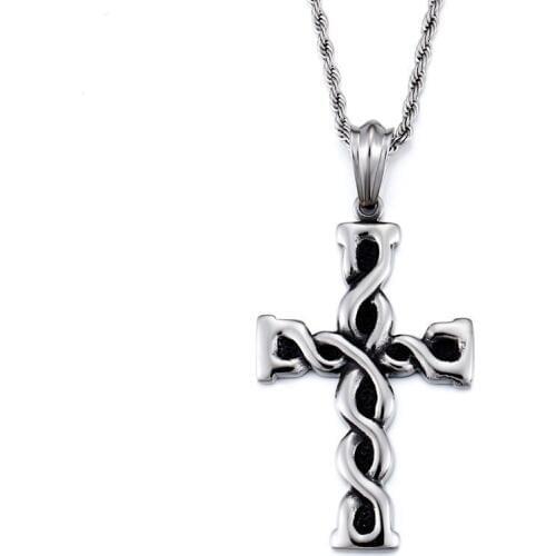 Necklace men 's pendant titanium steel creative cross retro personality accessories of people jewelry wholesale