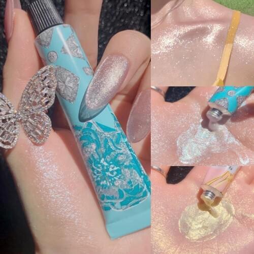 Crystal Diamond Repair Highlighting Liquid Brightening Face Body Makeup Liquid Highlighters Palette Waterproof Cosmetics 7g