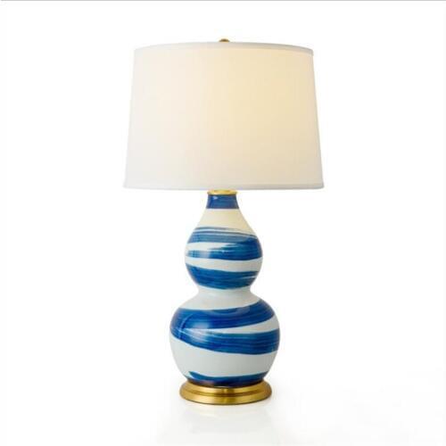 Post-modern Pastoral Ceramic Gourd Fabric Led E27 Table Lamp for Living Room Bedroom Study H 46cm 80-265V 1569