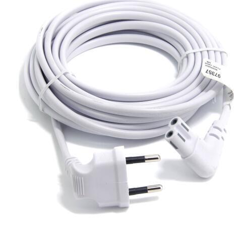 5m White AC power cord EU Euro type angled 90 degree for samsung LED Smart TVs IEC C7 Figure 8 lead, PS3 PS4 Power Cables