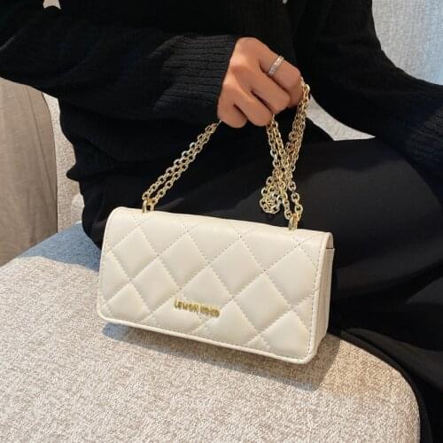 Bags, Womens Bags, Messenger Bags, Shoulder Bags, 2021 New Style Rhombus Chain Fashion Western Style Ladies Small Square Bag