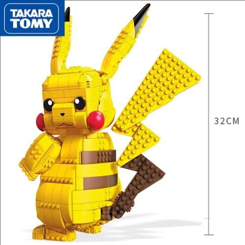 TAKARA TOMY Pokemon DIY Series Building Block Doll Doll Pokemon Anime Cartoon Cute Pikachu Building Block Toy