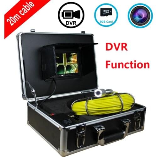 23MM Diameter Pipe Industrial Waterproof Camera System 7'' LCD Monitor 20M With DVR Function 8G SD Card Free