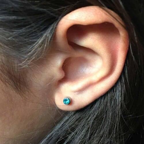 12Pairs Women Girls Rhinestone Inlaid Ear Studs Mini Piercing Earrings Gifts fashion