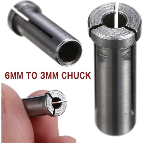 1Pcs Black Metal Reducer Adapter Chuck Collet 6mm to 3mm For Electric Grinding Accessories Grinding Machine Rotary Tool