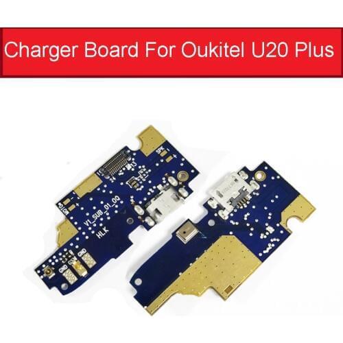 100% New usb charge port plug board For Oukitel U20 Plus charging USB jack dock board module Flex Cables replacement parts