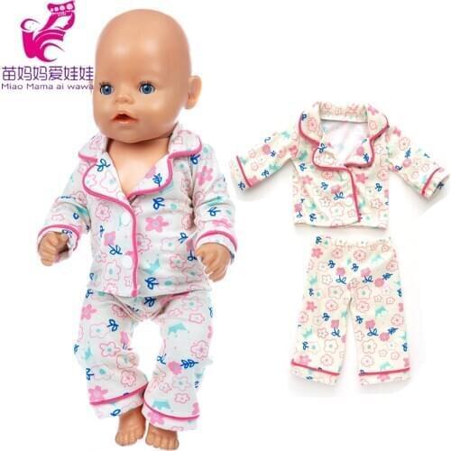 17 inch Baby Doll Sleeping pajama Sets 18 Inch American Dolls home clothes Set