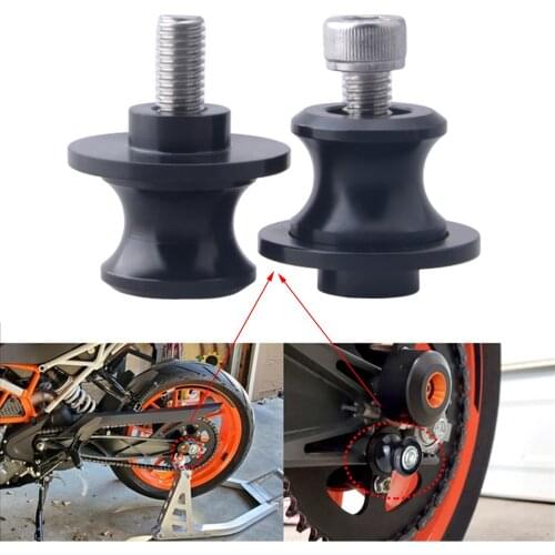 2 Pcs 8mm CNC Motorcycle Rearview Mirror Swing Arm Bar Sliders Swing Arm Bracket Spool Black Durable