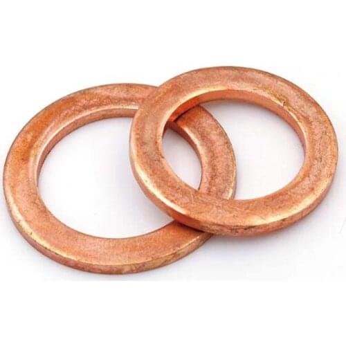 2pcs M34-M39 outer diameter 40m-50mm copper flat washers seal washer for marine watch gaskets red coppers gasket 1mm thick