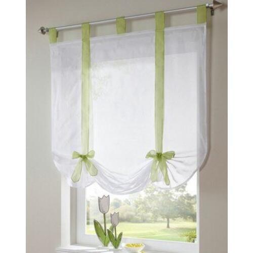 2pcs Free shipping new arrival tab top Sheer kitchen door window curtain patchwork liftering roman blinds