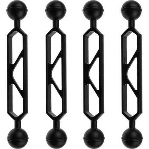 4 Pieces 6 inch High Flexible Adjustable Dual Ball Arm for Underwater Photography Gear Lighting System Diving Photography Access