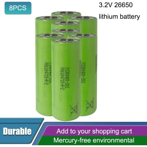 8pc 26650 lifepo4 3.2v 2500mAh high drain 70A ( 30C ) battery cells e-bike golf car & cordless power tools