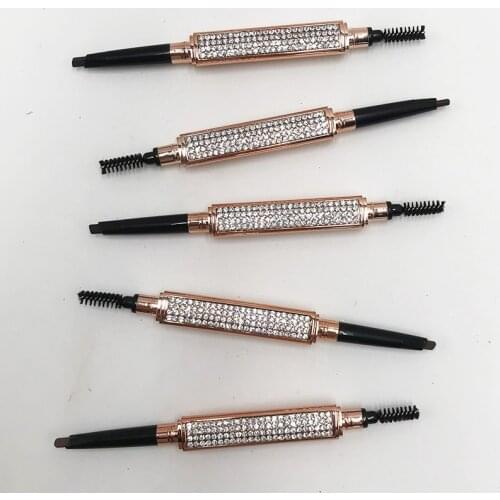 Diamond Waterproof Eyebrow Pencil Double Head with Brush Custom Private Label Eyebrow Pencil Professional Makeup