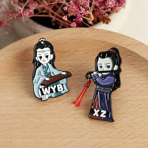 Mo Dao Zu Shi Brooches The Untamed Enamel pin Grandmaster of Demonic WeiWuxian Bag Clothes Lapel Pin Button Badge Jewelry