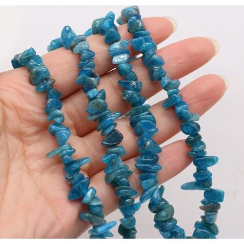 Gravel Scattered Beads Natural Stone Blue Apatite Loose Spacer Beads for Handmade Crafts Bracelet Necklace Jewelry Making