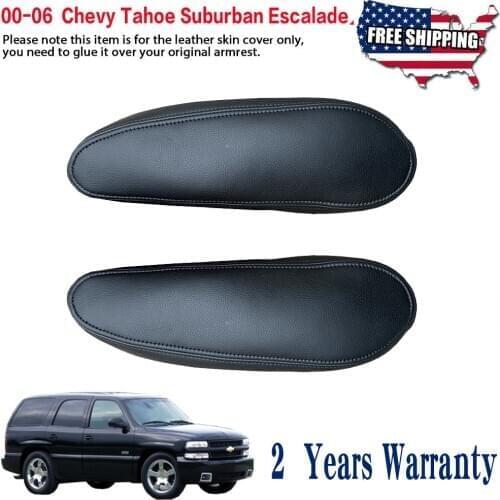2pcs For 2000-2006 Chevy Tahoe Suburban Escalade Synthetic Leather Car Seat Side Armrest Cover Shell
