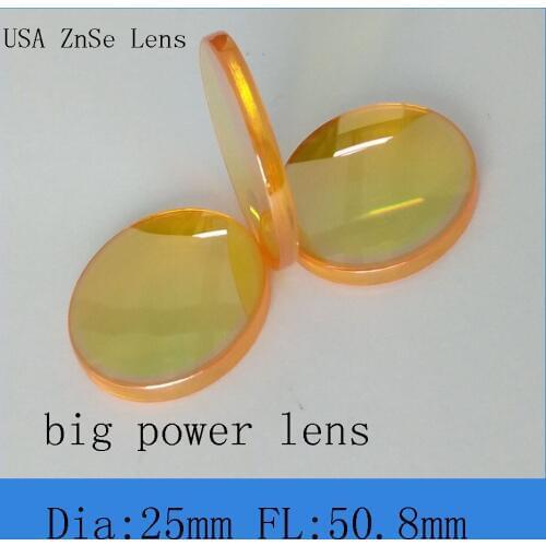 CVD ZnSe co2 laser lens for 25mm diameter 50.8mm focus length for co2 laser engraving and cutting machine