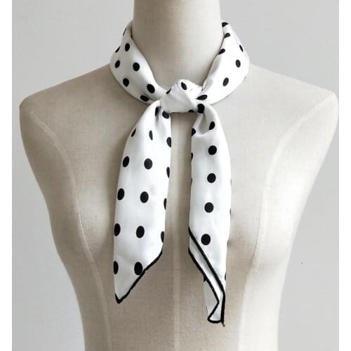Designer Scarf Women Luxury 2021 Polka Dot Silk Scarf Women White Square Fashion Large Brand Silk Neck Scarf Hair Wrap Headchief