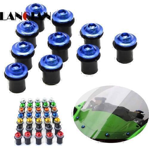 For Honda CBR 600F 600RR 900RR 929RR 1000RR 954RR 10pcs Motorcycle Windscreen Windshield Bolts Screw