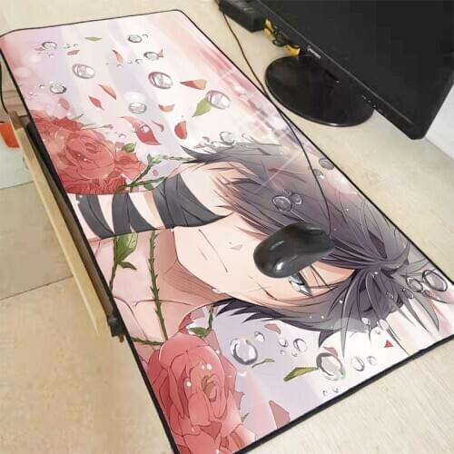 Sad Boy Anime Gaming Mouse Pad Large Mouse Pad Gamer Big Mouse Mat Computer Mousepad XXL Locking edge Mause Keyboard Desk Mat
