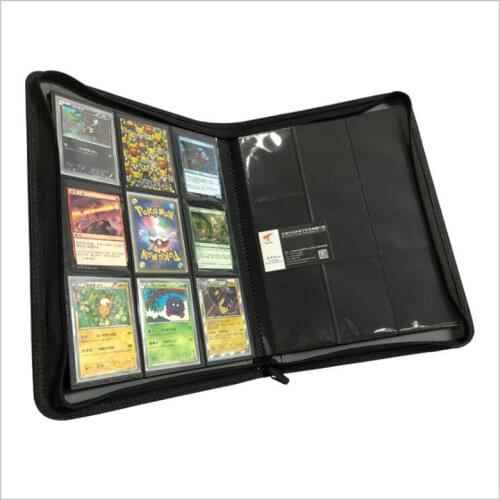 PU Leather 360 Pockets Cards Binder TCG Game Cards Album With 9 Pockets Pages With Zipper For Magica/PKM/FOW/YGO CARDS