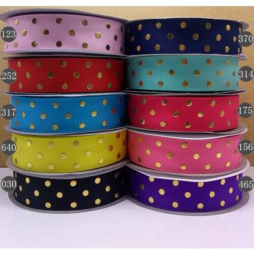 Free shipping 50 yard per size 1.5" 38mm dots ribbon printed grosgrain ribbon