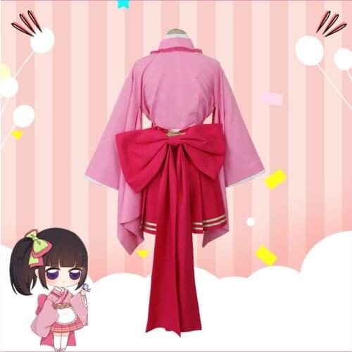 Demon Slayer Kimetsu no Yaiba Tsuyuri Kanawo Maid Outfit Apron Dress Kimono Women Uniforms Wigs Cosplay Costume