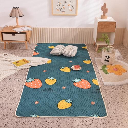 Nordic Printed Pure Cotton Carpet Baby Floor Play Mats Outdoor Camping Family Gathering Rugs Nap Rug Foldable Non-slip Carpet