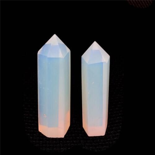 Crystal opal Quartz Point Healing Stone Hexagonal Prisms 80-90mm Obelisk Wand Treatment Stone DIY Gift 1PC