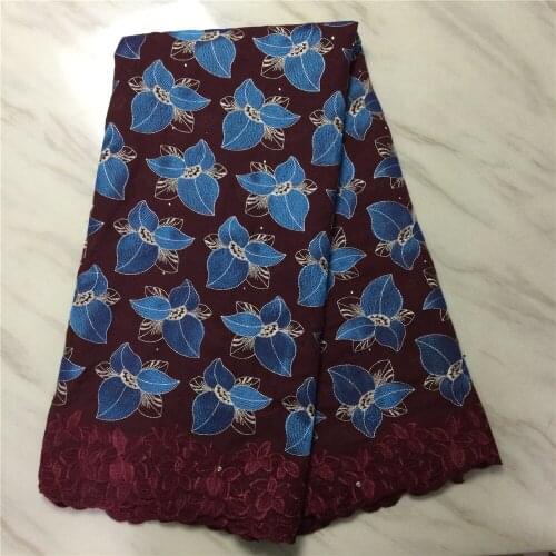 2021 100% Cotton Nigerian Lace Fabric Dubai Lace Swiss Voile Lace Embroidered African Dry Lace for Wedding