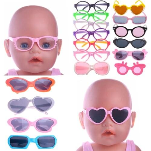 Doll Clothes Glasses 10 Colors Doll Accessories Fit 18 Inch American Doll Gift&43Cm Born Doll Baby For Our Generation Girls Toy