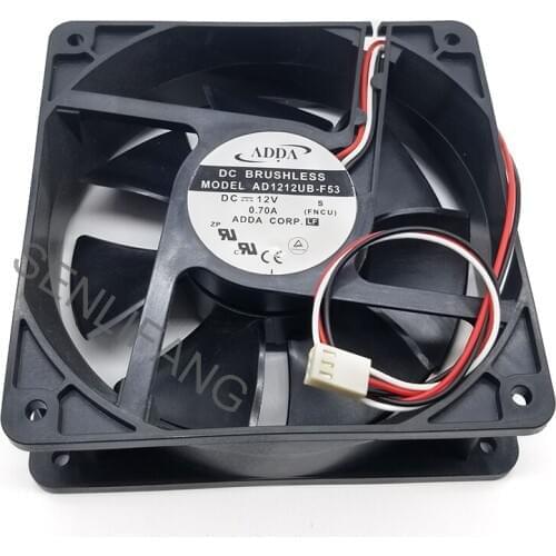 For ADDA AD1212UB-F53 DC 12V 0.70A 3-line 120x120x38mm 12cm Server Square cooling fan