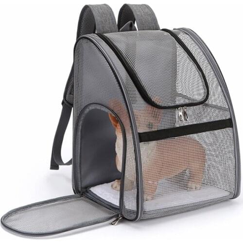 Summer pet bag full net breathable backpack for outing travel carrying bag cat dog bag foldable backpack supplies dog accessorie