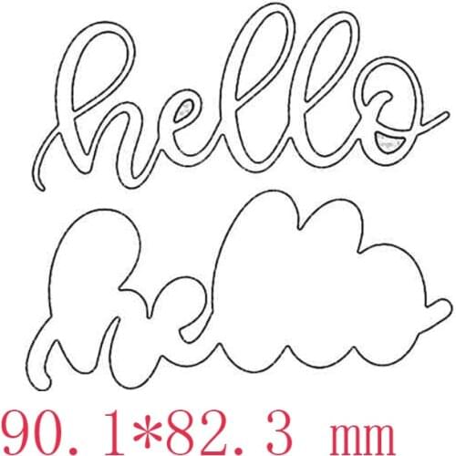 Metal Cutting Dies Hello Sentence Word For DIY Scrapbooking Embossing Album Paper Cards Dies 2021 New