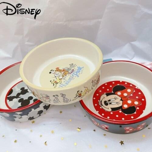 Disney Cartoon Cute Mickey Minnie Pet Food Bowl Cute Cartoon Ceramic Pet Tableware