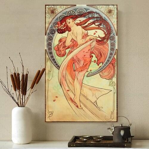 Mucha Dance 1898 Canvas Painting Vintage Poster Fine Art Giclee Print Different Size Wall Art Decor for Living Room