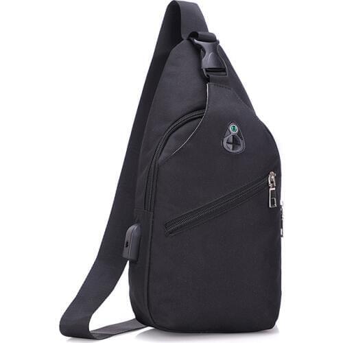 Mens Crossbody Bags Men USB Chest Bag Pack Short Trip Messengers Chest Bag Shoulder Bag Male Short Trip Canvas Back Pack N12