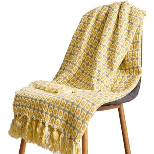 New 130*150cm/150*200cm Acrylic Blanket Crochet Soft Scarf Shawl Portable Warm Sofa Bed Knitted Throw Blanket