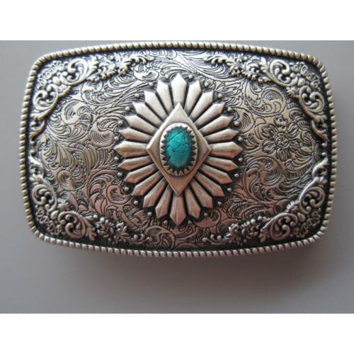 New Vintage Silver Plated Southwest Enamel Totem Rectangle Belt Buckle also Stock in US WT144SL