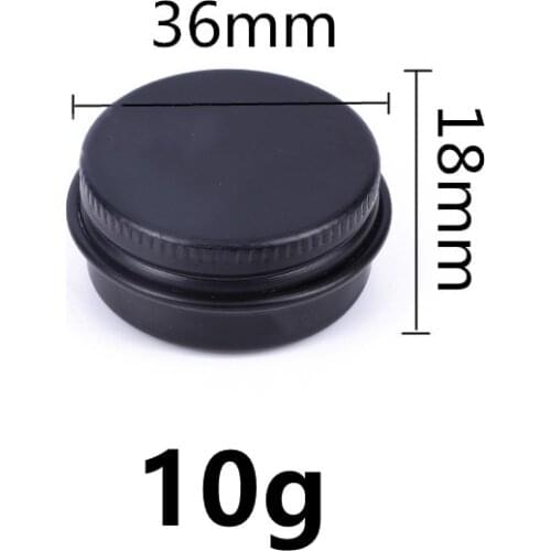 Wholasale10g Aluminum Tins Cream Boxs Cosmetic Containers Handmade Soap Pot Matte Black Threaded Aluminum Box Essential Balm Box