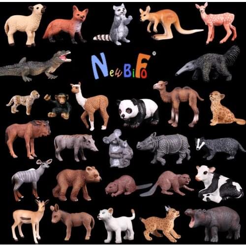 Original genuine the jungle wild farm animals family cubs series 5 model toys collectibles kids learningl toys for children gift