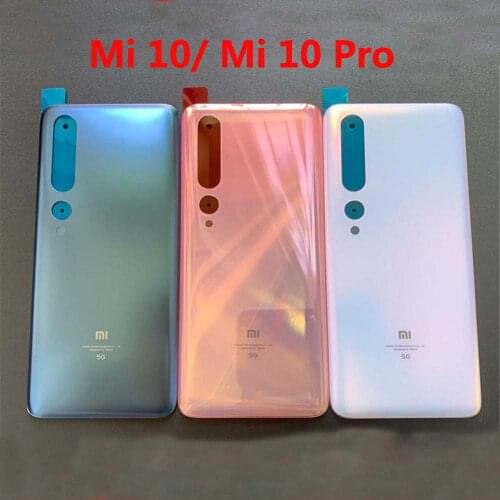 Original New For Xiaomo Mi 10 5G Battery Cover Back Glass Panel Rear Door Case Back Cover With Glue Tape