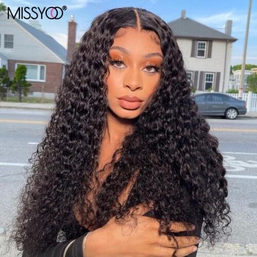 13x4 Malaysia Water wave Lace Front Wig Human Hair Wigs 180% Curly Lace Front Wig For Woman Pre Plucked Bleached Knots Wigs