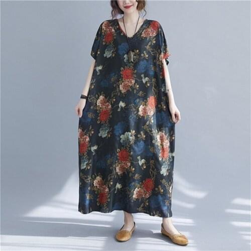 Print Floral Prairie Chic Travel Dress 2021 New Arrival Loose Summer Dress Holiday Beach Style Casual Women Long Maxi Dress