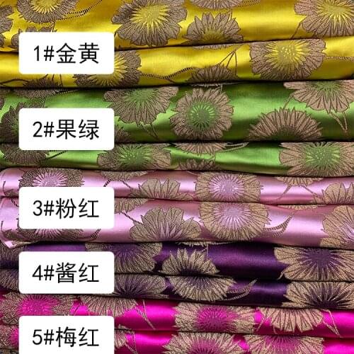 50cm*75cm / Piece, Big Flower Jacquard Silk Cloth, Clothing Table Flag Tablecloth, Curtain Pillow Fabric, DIY Handmade Material