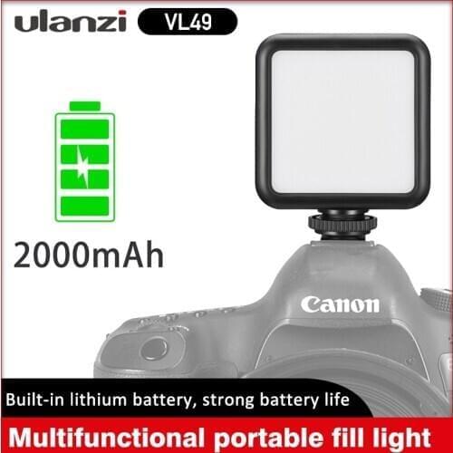 Ulanzi VL49 LED on Camera Mini LED Video Light Photography Studio Lighting for Nikon Sony DSLR Camera SmartPhones FillLight Lamp