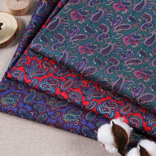 100X142cm Retro Parsley Cotton Printed Fabric Poplin Spring Summer For Dress Shirt Linings DIY Handmade Crafts Needlework