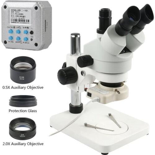 Eakins 3.5X-90X Simul-focal Trinocular Stereo Zoom Microscope 16MP HDMI /USB Microscope Camera 56 LED Ring Illumination Light