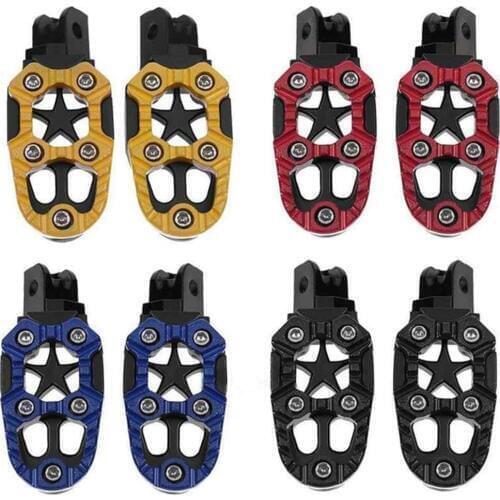 2Pcs/Set Universal 8mm Metal Motorcycle Off-road Foot Pegs Pedals Footrests Slim footpeg Wide surface large diameter end cap